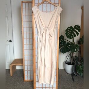 Ozma La Piedra Silk Linen Dress in Conch XS/S